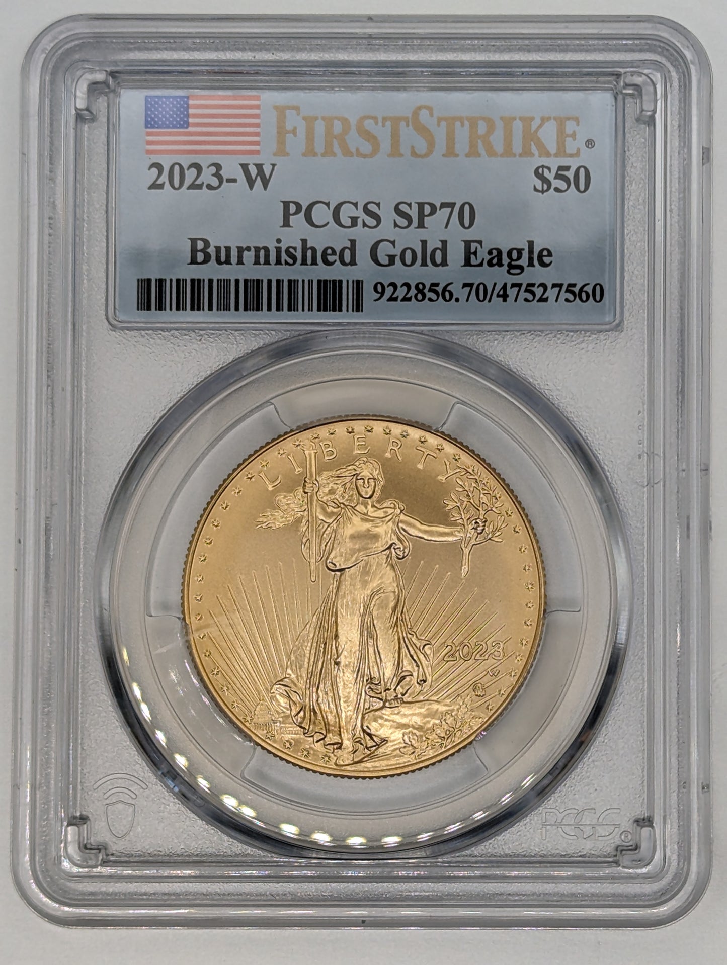 2023-W $50 American Eagle 2023 One Ounce Burnished- SP70 - First Strike