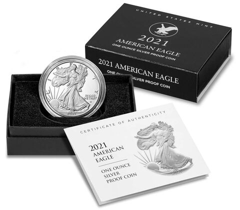 2021-W Burnished Silver Eagle Coin, Type 2 - PCGS SP70 - First Strike
