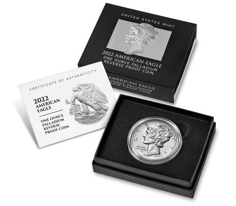 2022-W 1 oz Palladium First Strike Coin, Reverse Proof - PR70DCAM