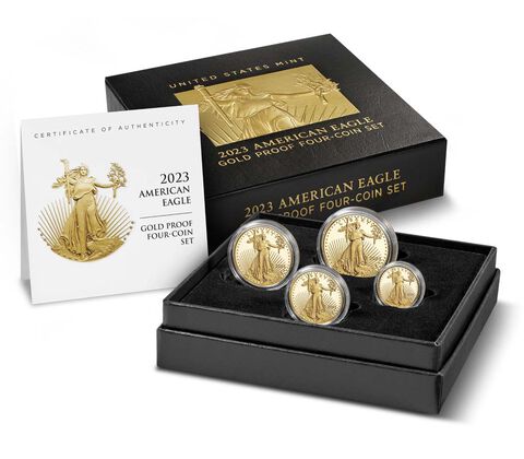 2023 W Gold American Eagle Four Coin Set - PR70DCAM - First Strike