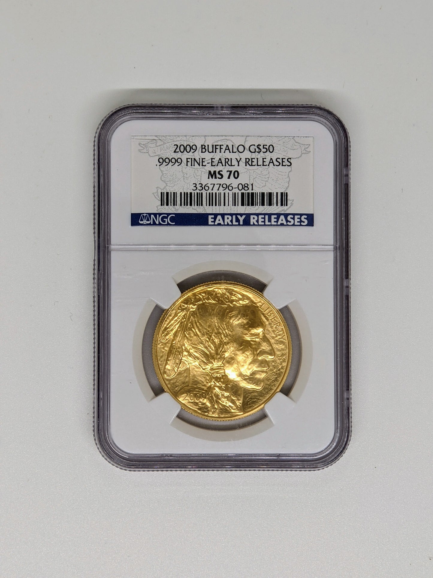 2009 1 oz. Gold Buffalo Coin, Early Releases MS70 NGC