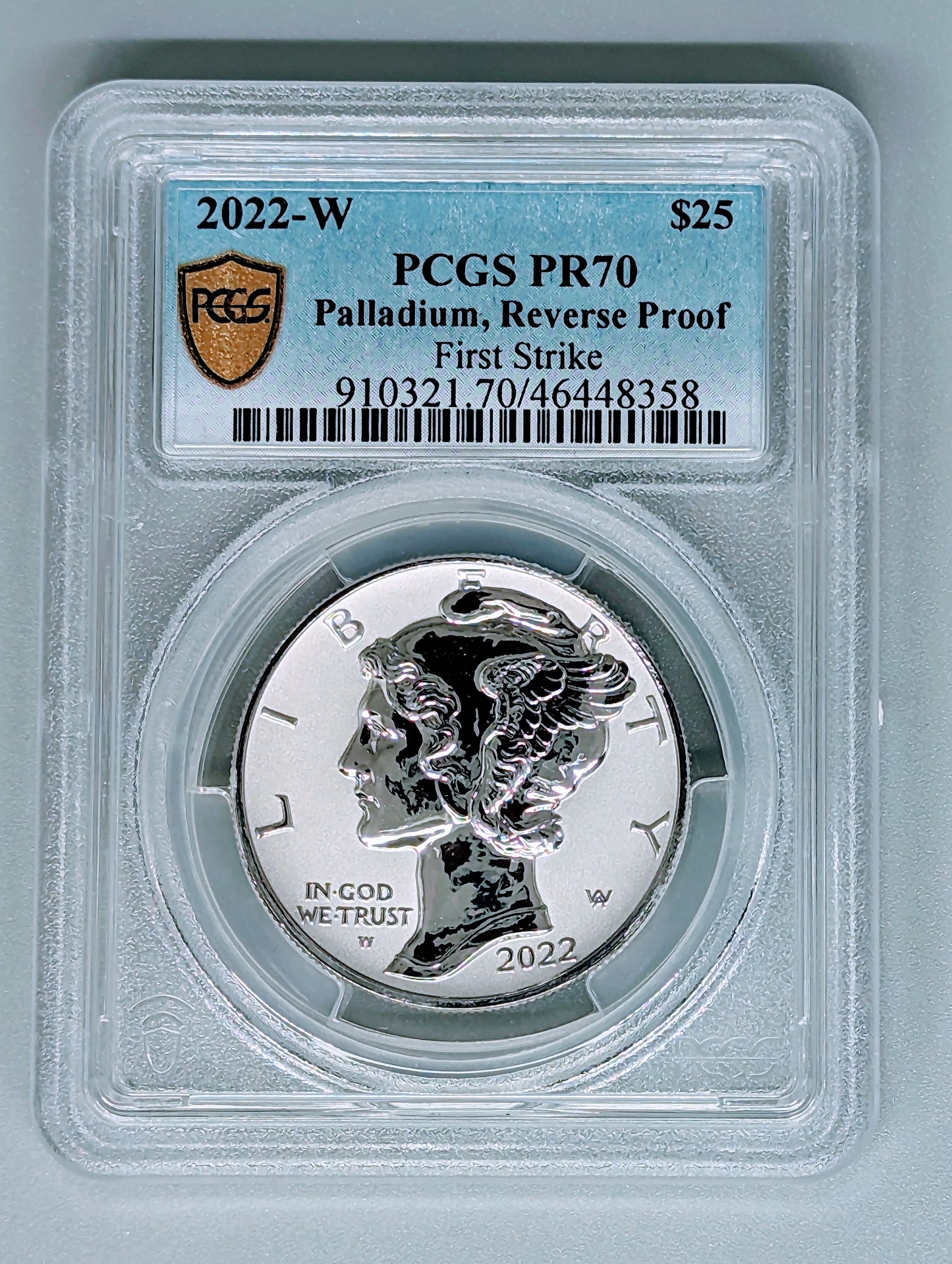 2022-W 1 oz Palladium First Strike Coin, Reverse Proof - PR70DCAM