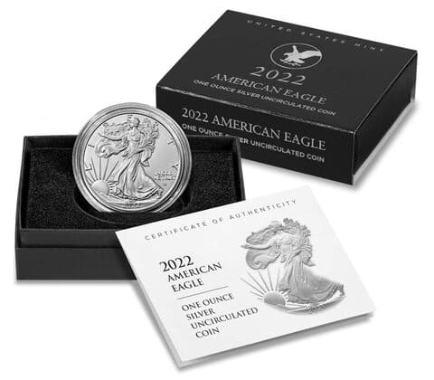 American Eagle 2022 1 oz. Silver Proof Medallion (Burnished - West Point Mint) — view 3