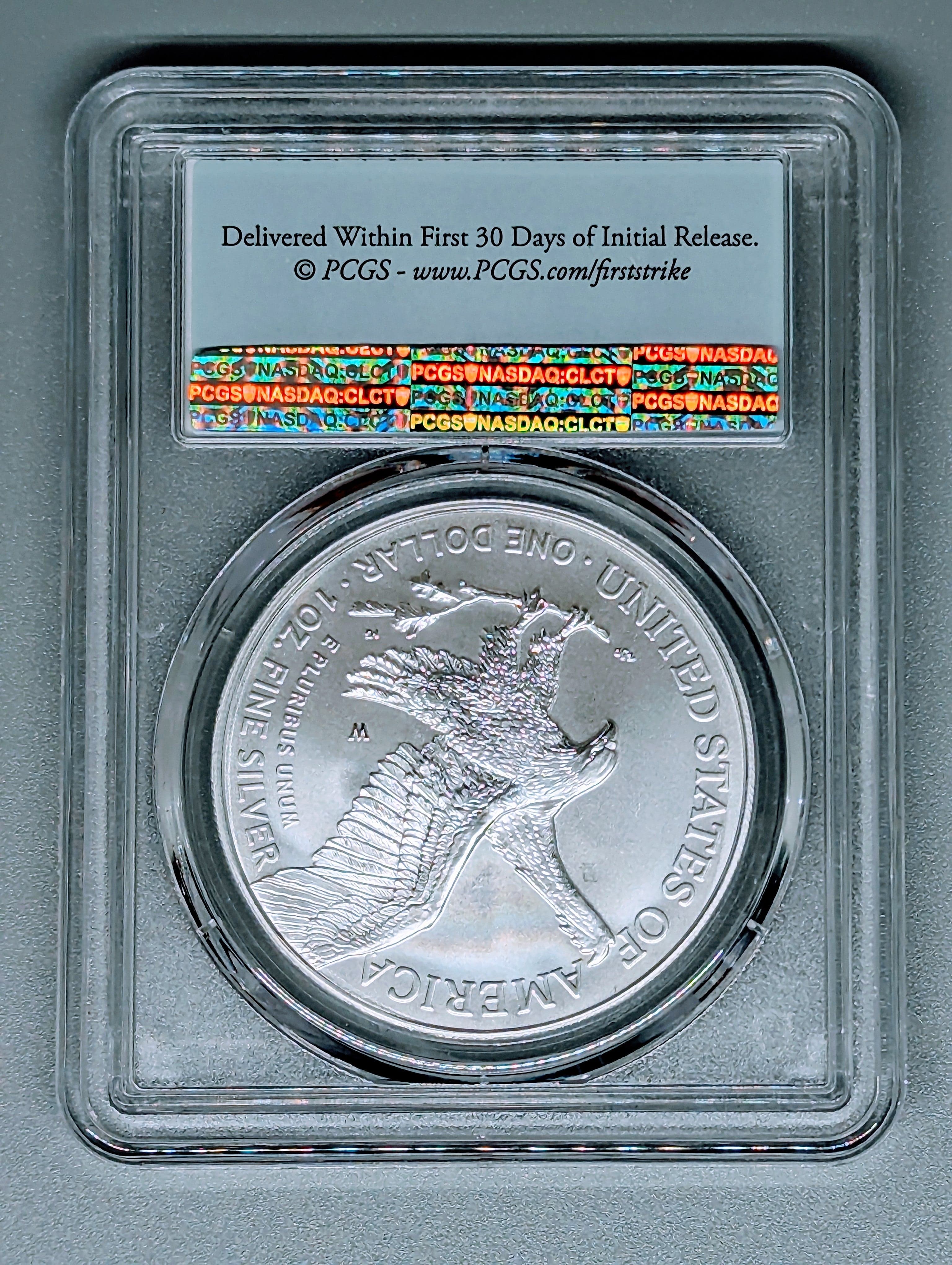 2021-W $1 Burnished American Eagle Silver Proof Coin- SP69 - First Strike — view 4