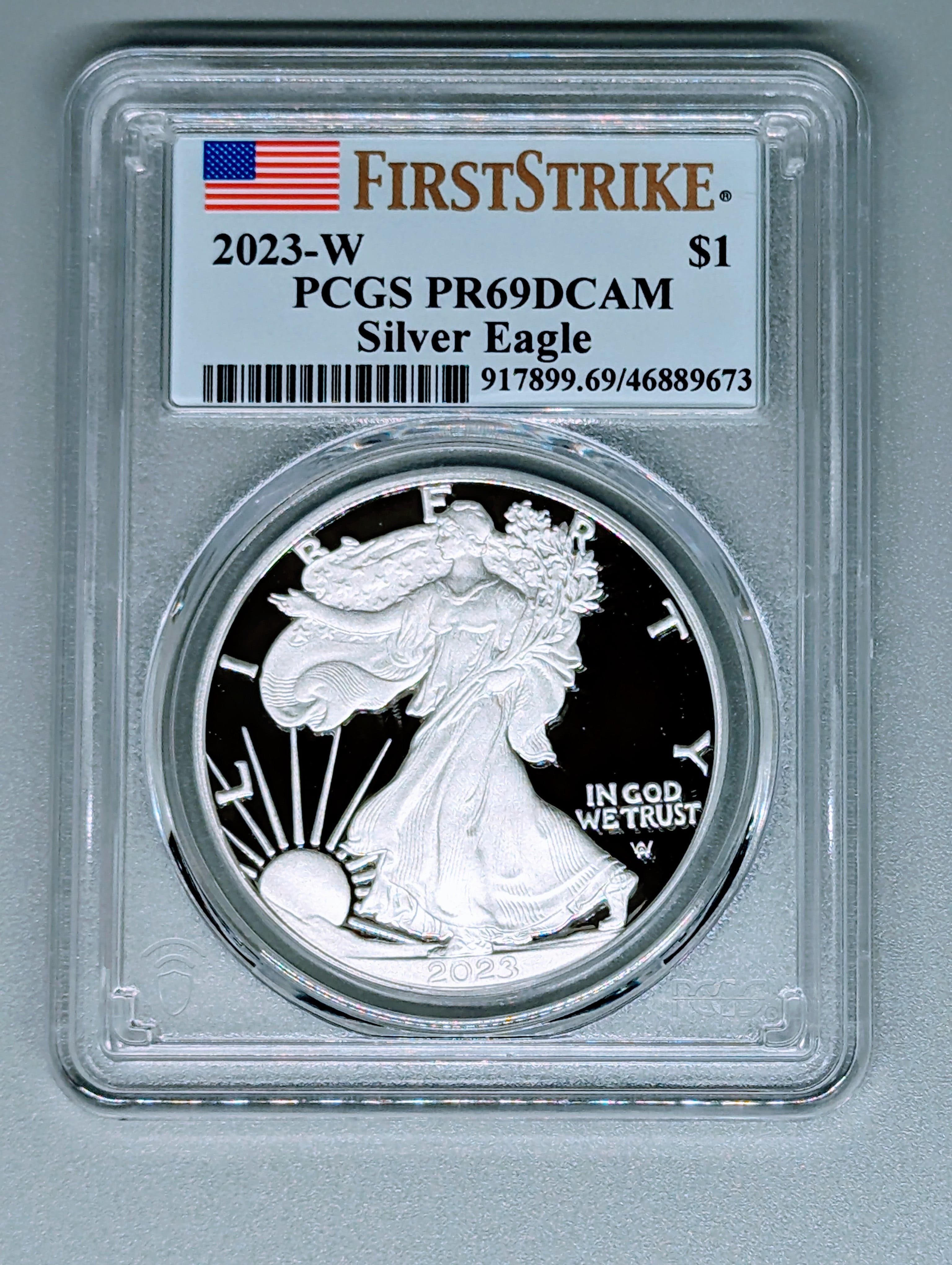 2023-W $1 American Eagle 1 oz. Silver Proof Coin - PCGS PR69DCAM - First Strike — view 4
