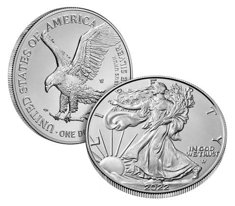 2022-W Burnished Silver Eagle Uncirculated Coin - SP70 PCGS - Frist Strike — view 3