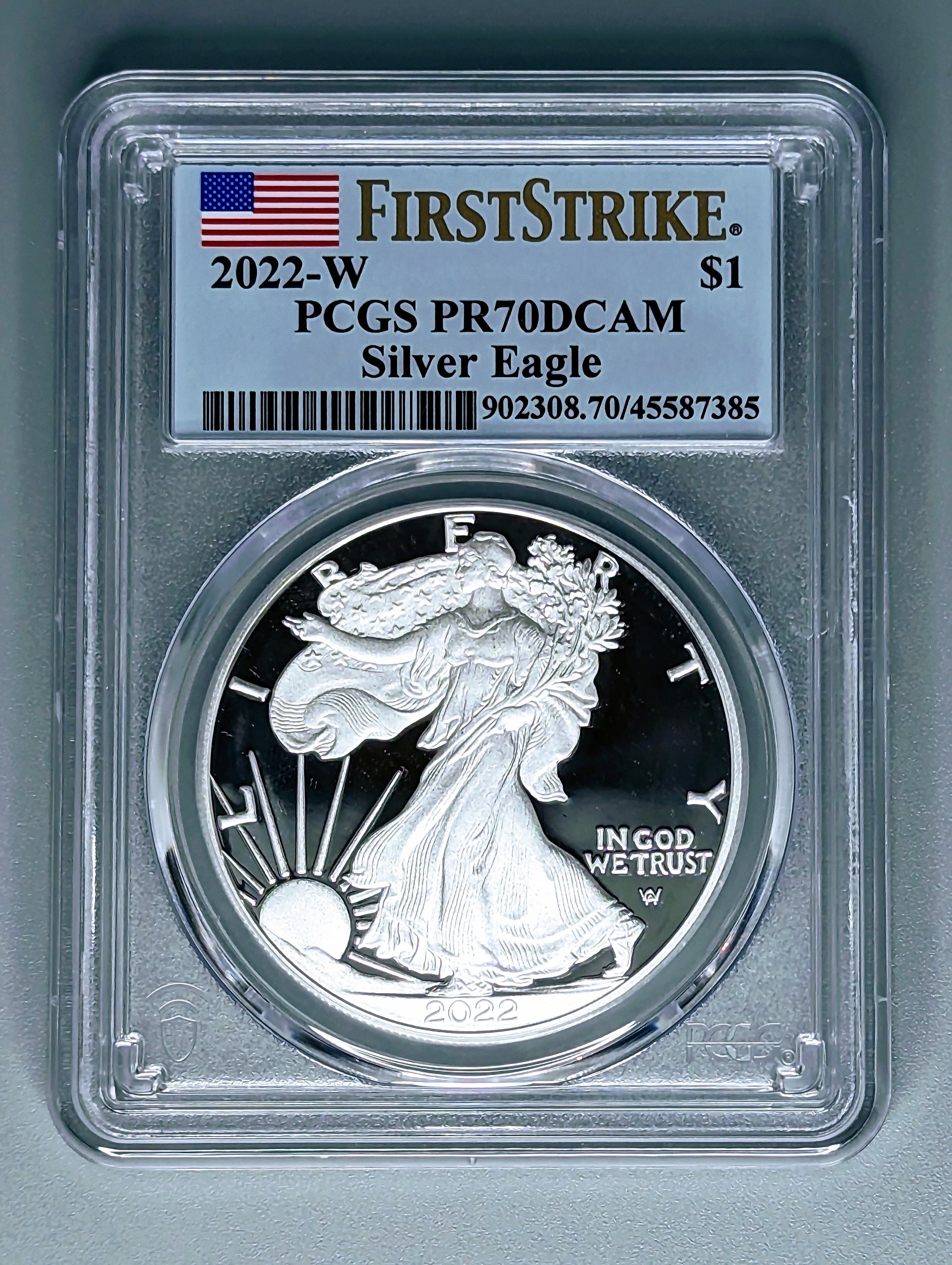 2022-W Silver Eagle Coin $1 - PCGS PR70DCAM — view 4