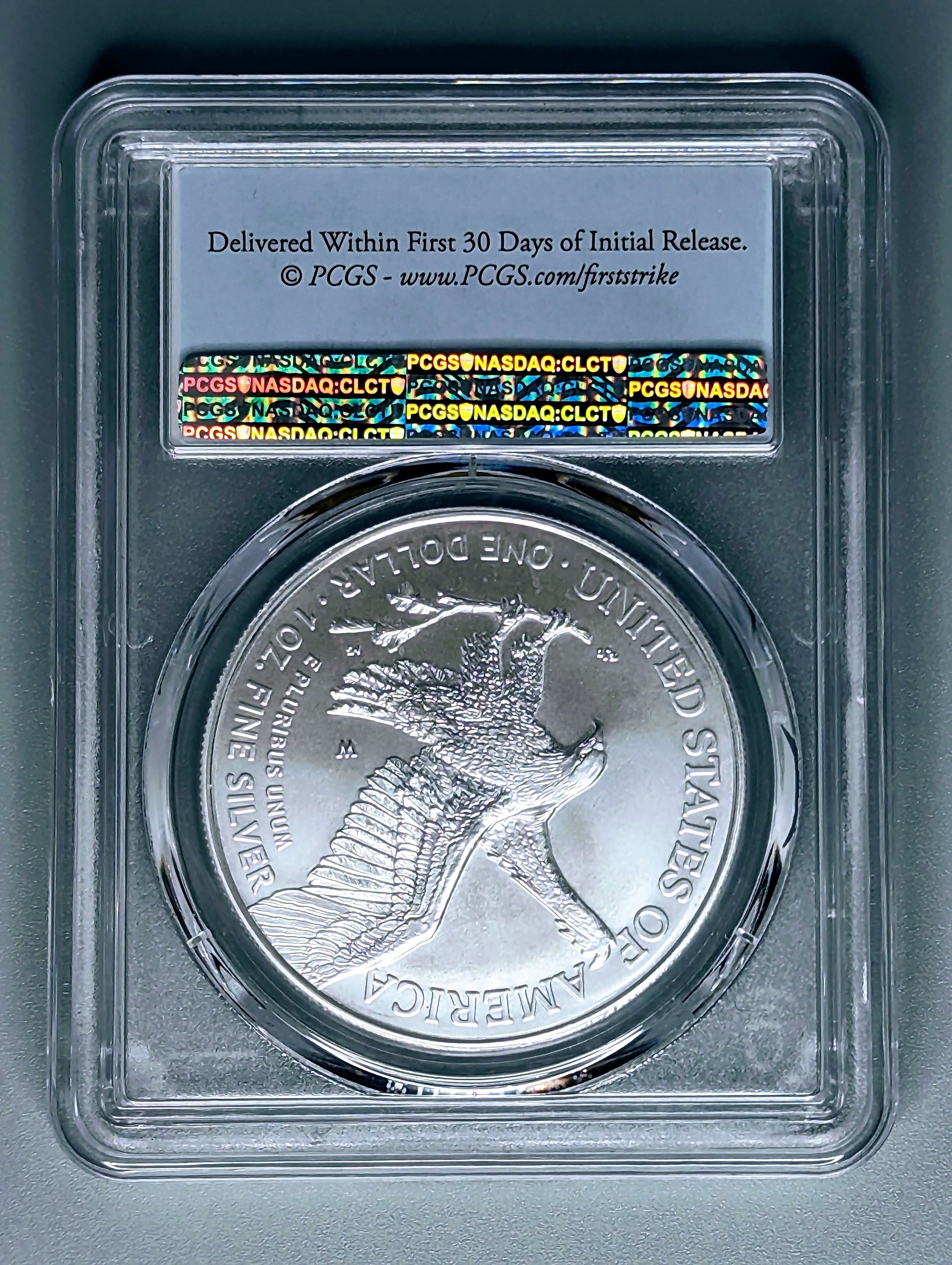 2021-W Burnished Silver Eagle Coin, Type 2 - PCGS SP70 - First Strike — view 5