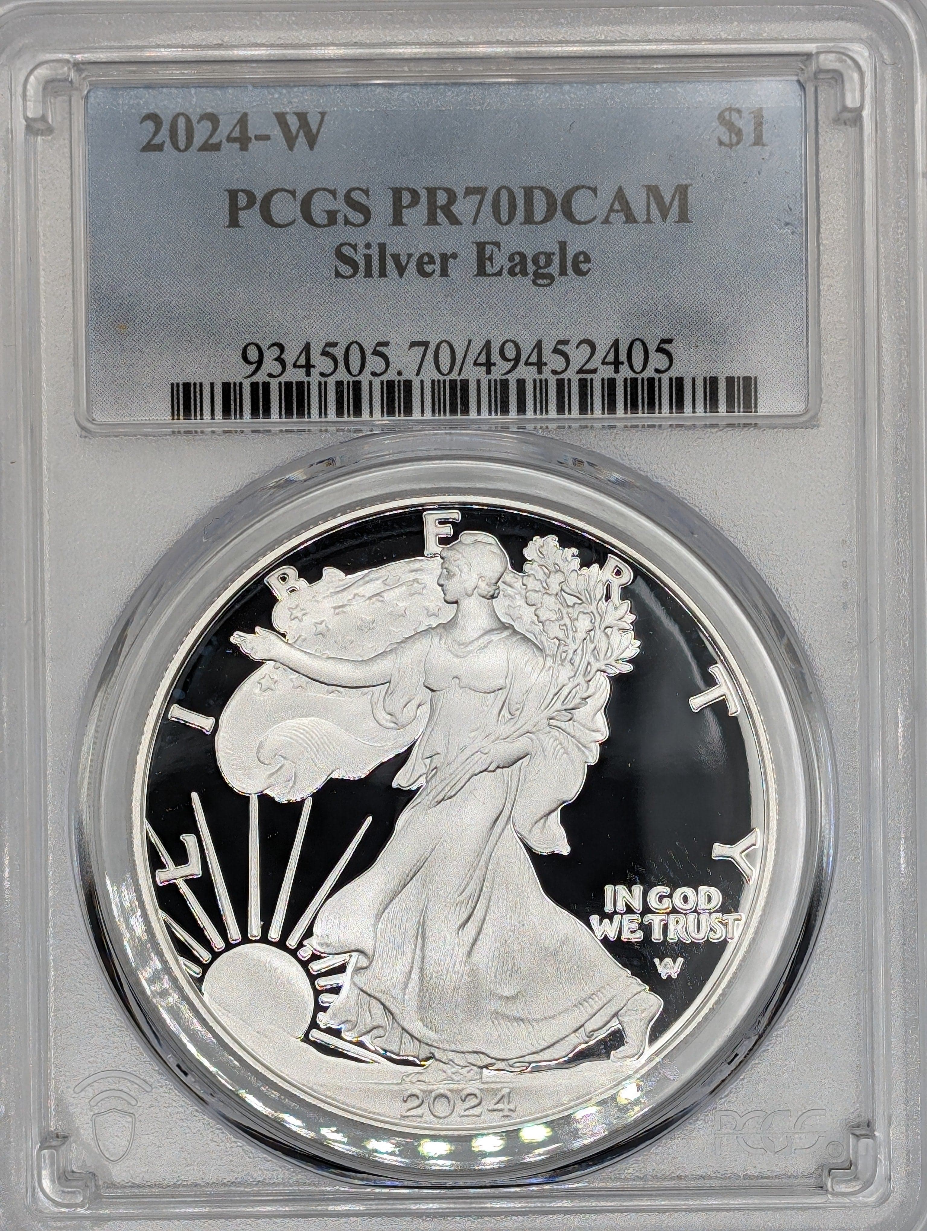 2024-W Silver Eagle Coin $1 - PCGS PR70DCAM — view 4