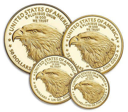 2023 W Gold American Eagle Four Coin Set - PR70DCAM - First Strike